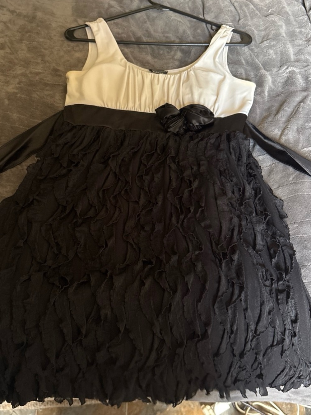 Taboo Black and white Ruffle Party Dress for Women